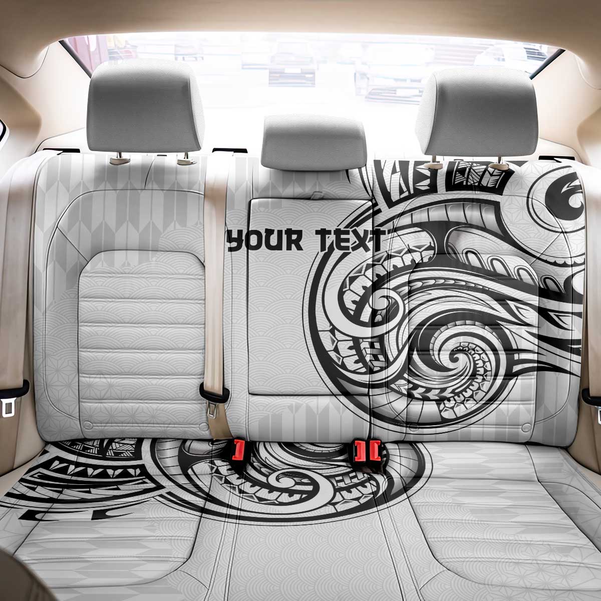 Hawaii and Japanese Culture Personalised Back Car Seat Cover With Polynesian Tribal Tattoo Style LT9 - Polynesian Pride