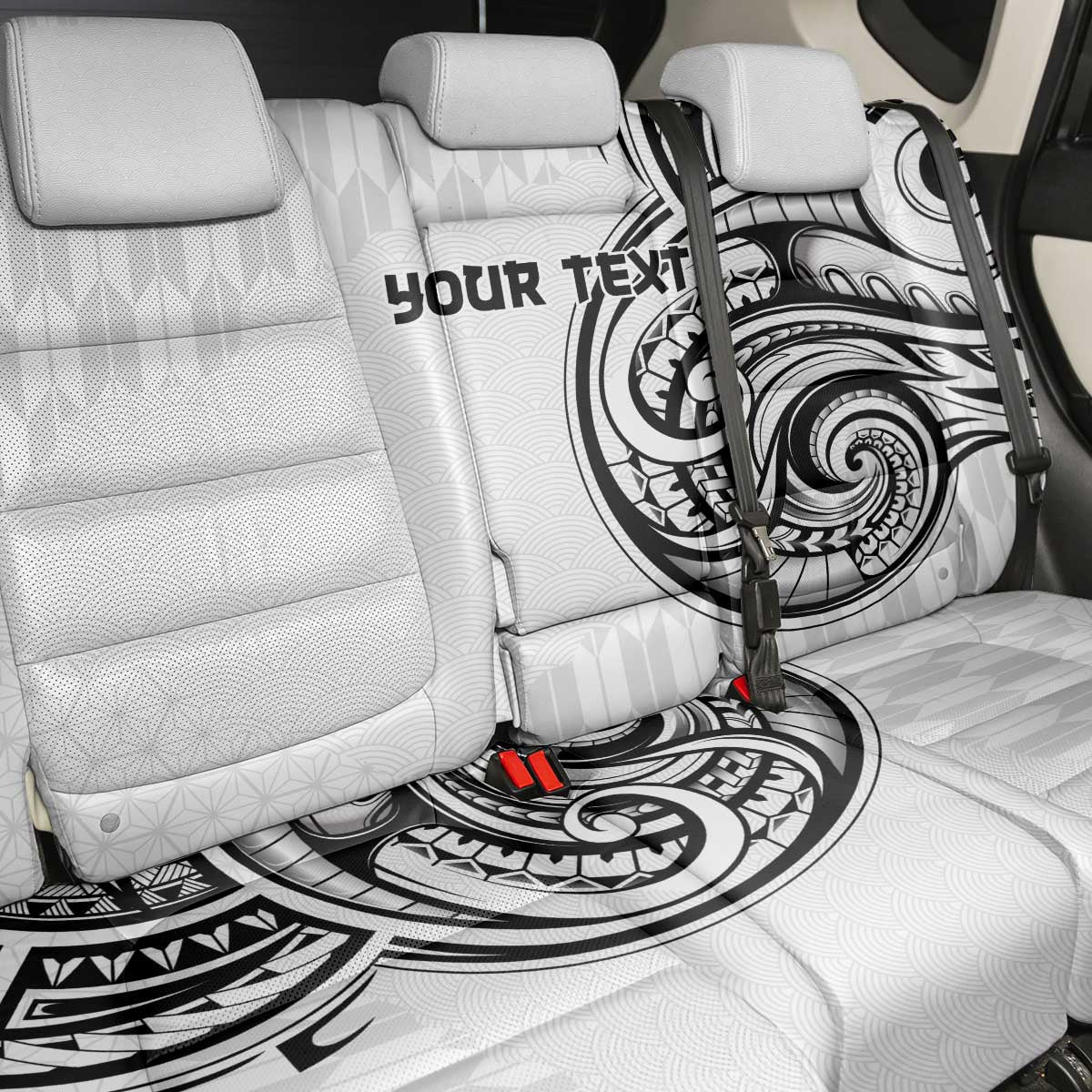 Hawaii and Japanese Culture Personalised Back Car Seat Cover With Polynesian Tribal Tattoo Style LT9 - Polynesian Pride