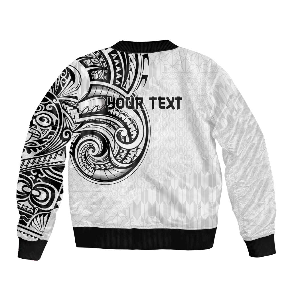 Hawaii and Japanese Culture Personalised Bomber Jacket With Polynesian Tribal Tattoo Style