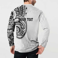 Hawaii and Japanese Culture Personalised Button Sweatshirt With Polynesian Tribal Tattoo Style