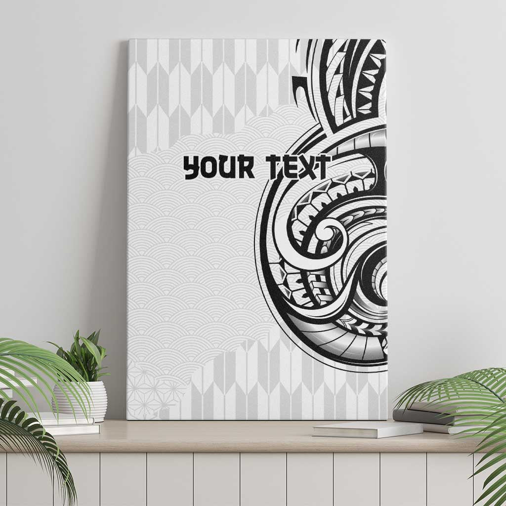 Hawaii and Japanese Culture Personalised Canvas Wall Art With Polynesian Tribal Tattoo Style