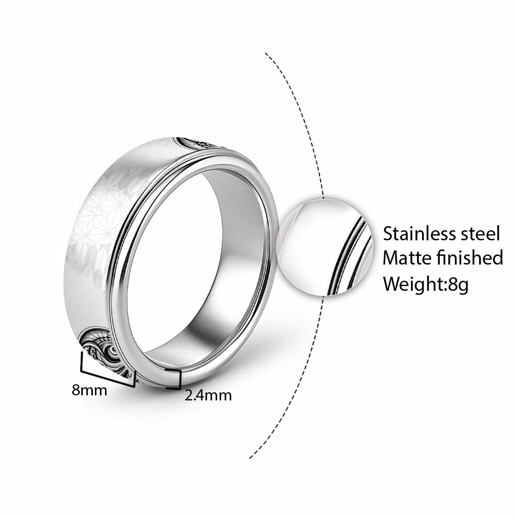 Hawaii and Japanese Culture Classic Ring With Polynesian Tribal Tattoo Style - Polynesian Pride