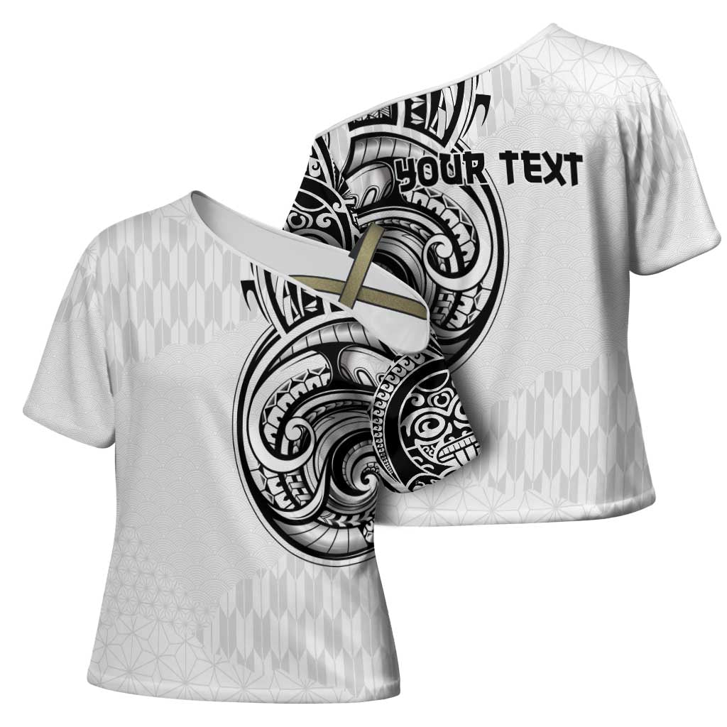 Hawaii and Japanese Culture Personalised Cross Shoulder Shirt With Polynesian Tribal Tattoo Style LT9 - Polynesian Pride