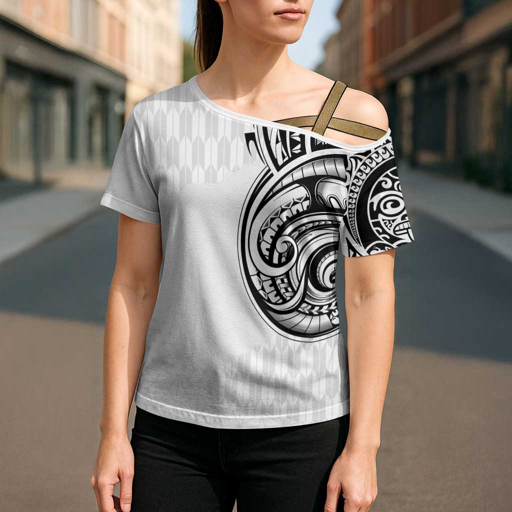Hawaii and Japanese Culture Personalised Cross Shoulder Shirt With Polynesian Tribal Tattoo Style LT9 - Polynesian Pride