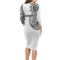 Hawaii and Japanese Culture Personalised Family Matching Long Sleeve Bodycon Dress and Hawaiian Shirt With Polynesian Tribal Tattoo Style LT9 - Polynesian Pride