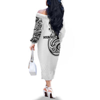 Hawaii and Japanese Culture Personalised Family Matching Off The Shoulder Long Sleeve Dress and Hawaiian Shirt With Polynesian Tribal Tattoo Style LT9 - Polynesian Pride
