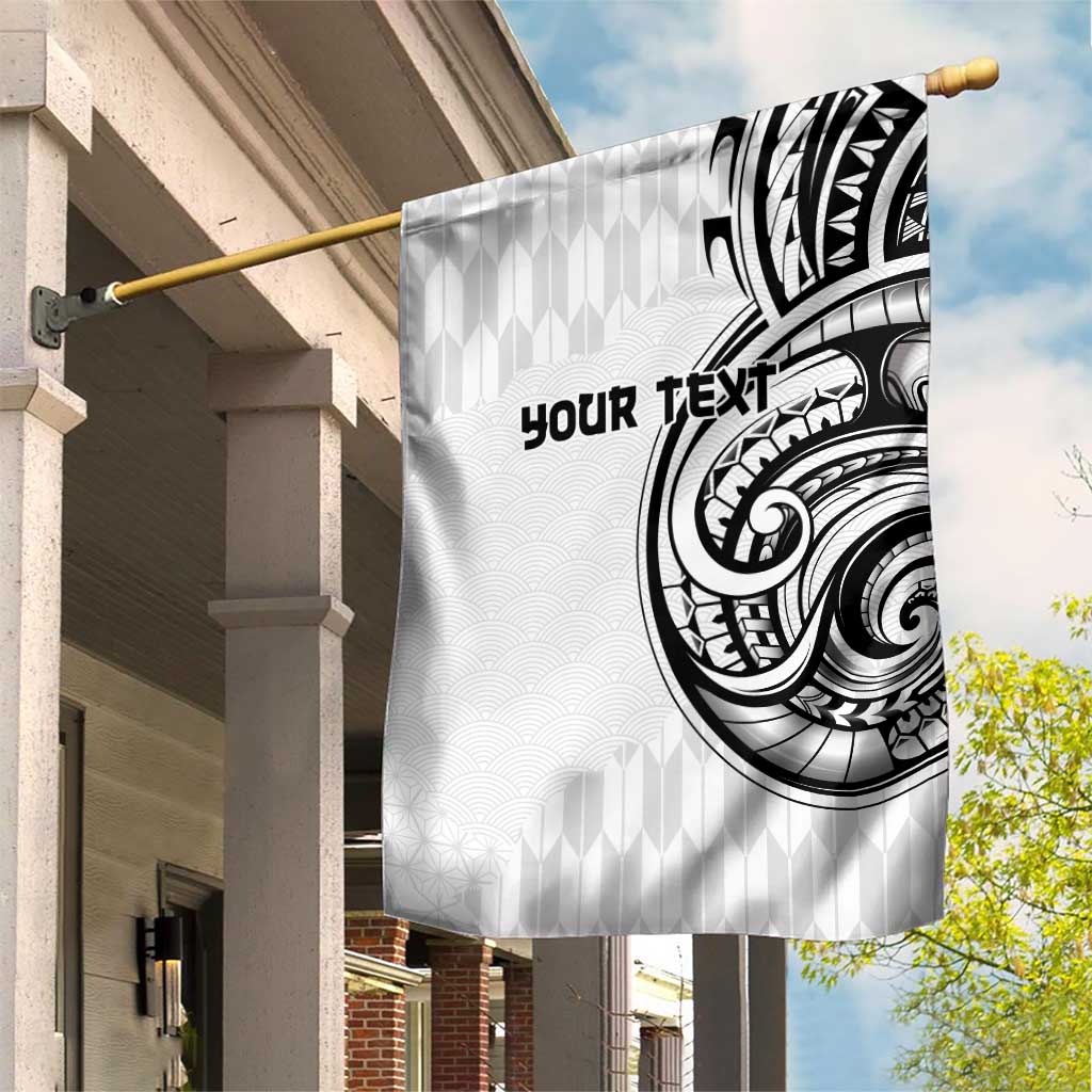 Hawaii and Japanese Culture Personalised Garden Flag With Polynesian Tribal Tattoo Style LT9 House Flag White - Polynesian Pride