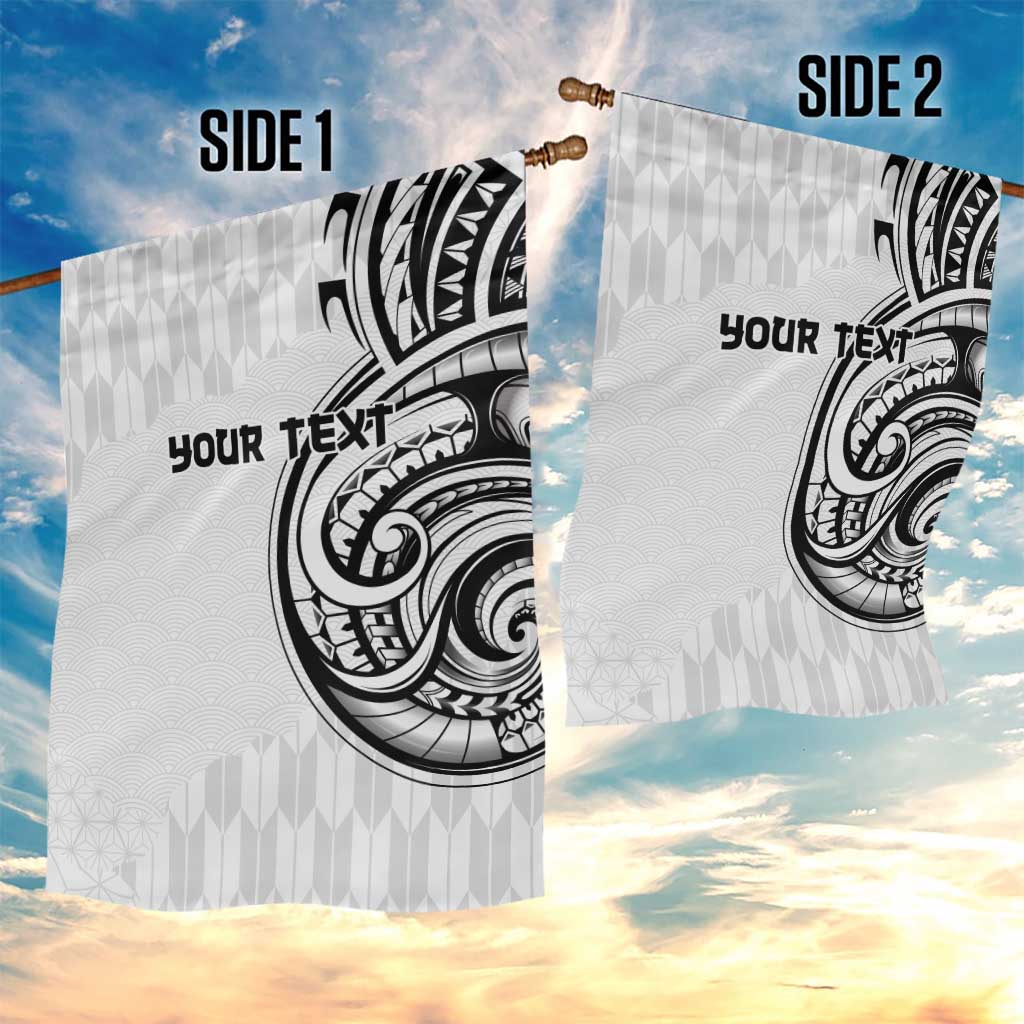 Hawaii and Japanese Culture Personalised Garden Flag With Polynesian Tribal Tattoo Style LT9 - Polynesian Pride