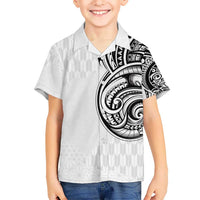 Hawaii and Japanese Culture Personalised Kid Hawaiian Shirt With Polynesian Tribal Tattoo Style LT9 Kid White - Polynesian Pride
