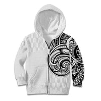 Hawaii and Japanese Culture Personalised Kid Hoodie With Polynesian Tribal Tattoo Style LT9 Zip Hoodie White - Polynesian Pride