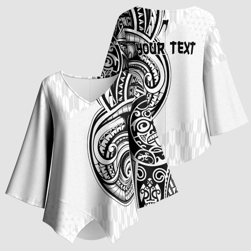 Hawaii and Japanese Culture Personalised Kimono Sleeve Blouse With Polynesian Tribal Tattoo Style LT9 - Polynesian Pride