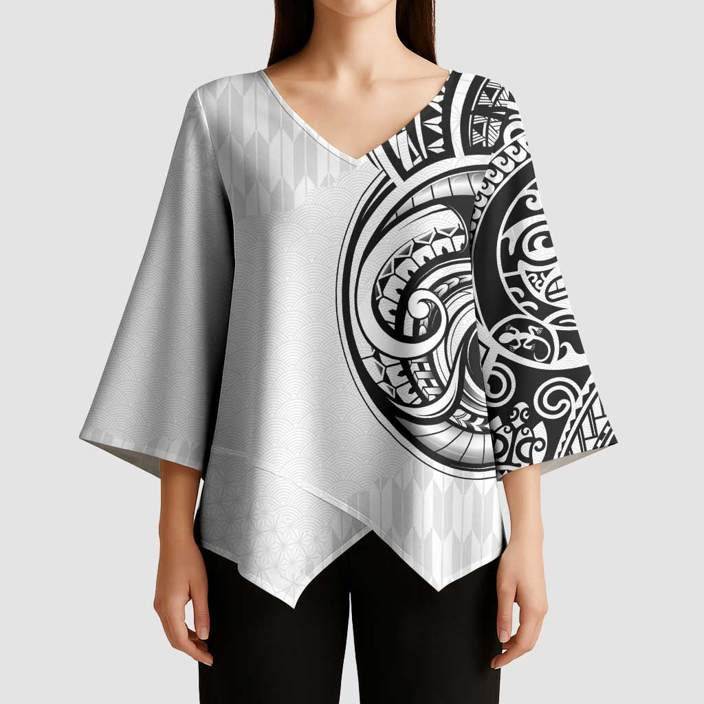 Hawaii and Japanese Culture Personalised Kimono Sleeve Blouse With Polynesian Tribal Tattoo Style LT9 - Polynesian Pride