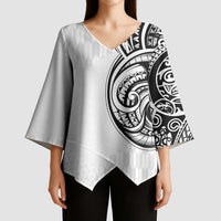 Hawaii and Japanese Culture Personalised Kimono Sleeve Blouse With Polynesian Tribal Tattoo Style LT9 - Polynesian Pride
