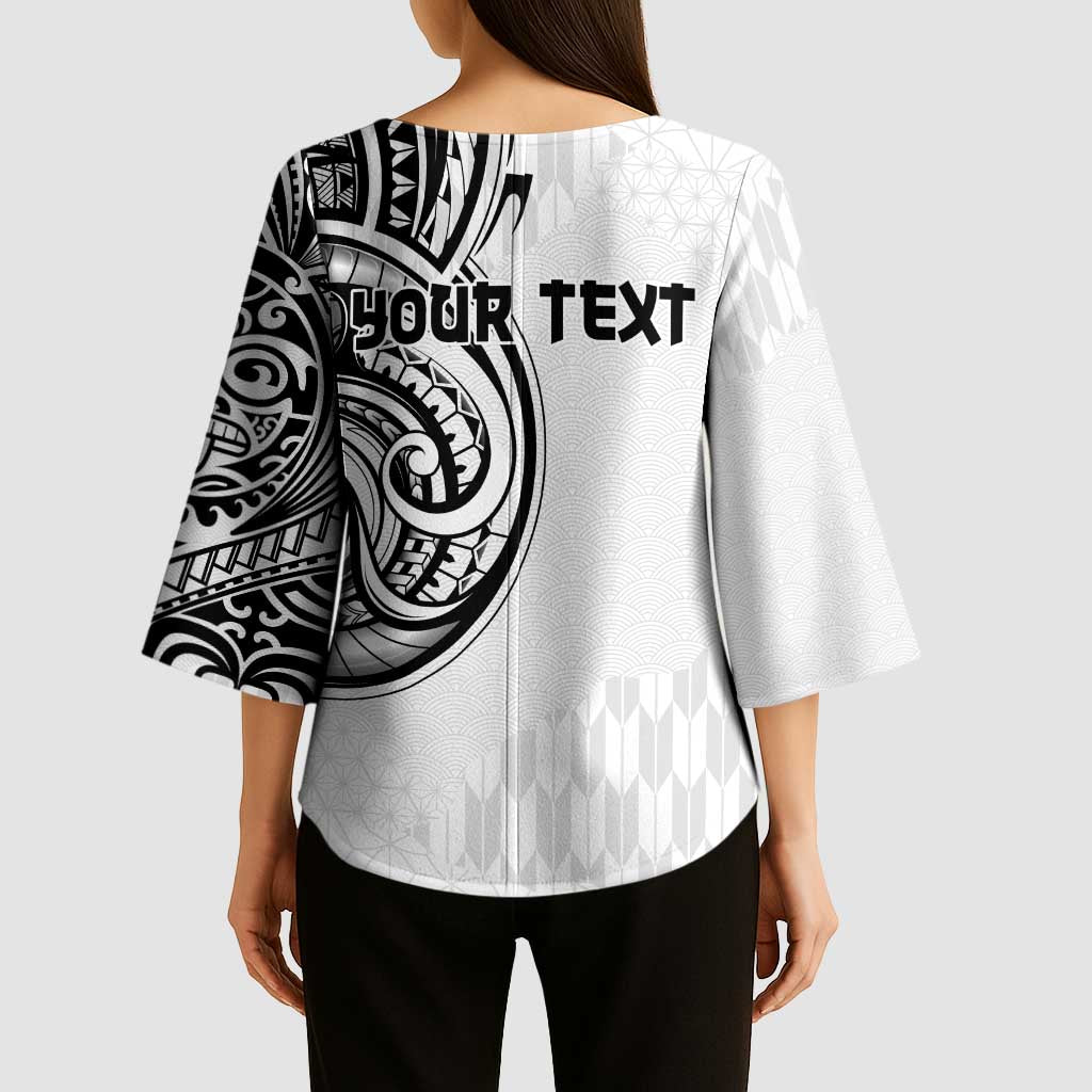 Hawaii and Japanese Culture Personalised Kimono Sleeve Blouse With Polynesian Tribal Tattoo Style LT9 - Polynesian Pride