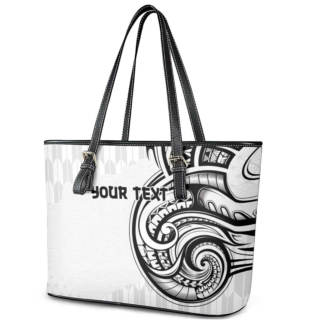 Hawaii and Japanese Culture Personalised Leather Tote Bag With Polynesian Tribal Tattoo Style LT9 - Polynesian Pride