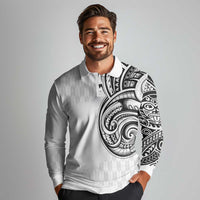 Hawaii and Japanese Culture Personalised Long Sleeve Polo Shirt With Polynesian Tribal Tattoo Style LT9 - Polynesian Pride