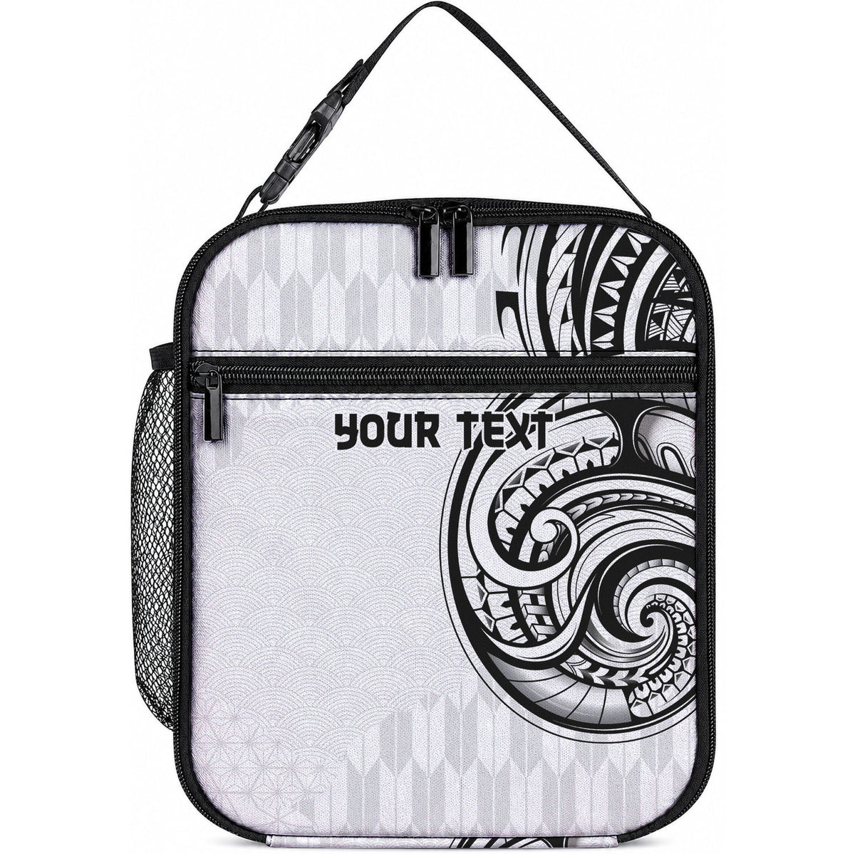 Hawaii and Japanese Culture Personalised Lunch Bag With Polynesian Tribal Tattoo Style
