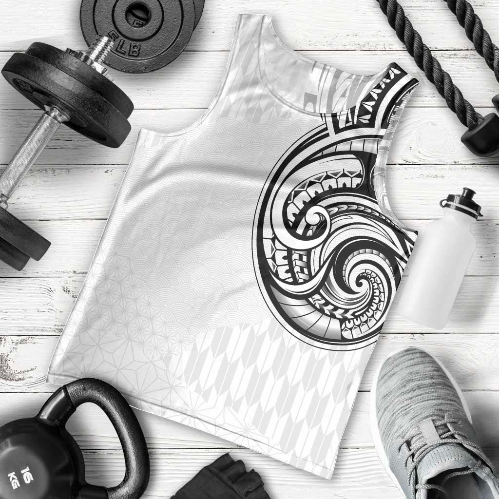 Hawaii and Japanese Culture Personalised Men Tank Top With Polynesian Tribal Tattoo Style LT9 - Polynesian Pride