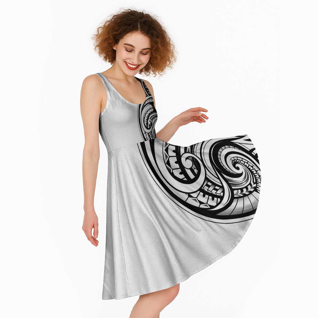 Hawaii and Japanese Culture Personalised Midi Dress With Polynesian Tribal Tattoo Style LT9 - Polynesian Pride