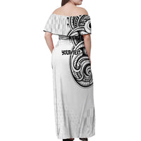 Hawaii and Japanese Culture Personalised Off Shoulder Maxi Dress With Polynesian Tribal Tattoo Style LT9 - Polynesian Pride