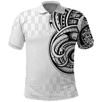 Hawaii and Japanese Culture Personalised Polo Shirt With Polynesian Tribal Tattoo Style LT9 White - Polynesian Pride