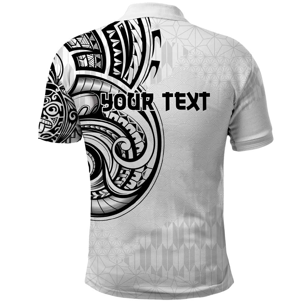 Hawaii and Japanese Culture Personalised Polo Shirt With Polynesian Tribal Tattoo Style LT9 - Polynesian Pride