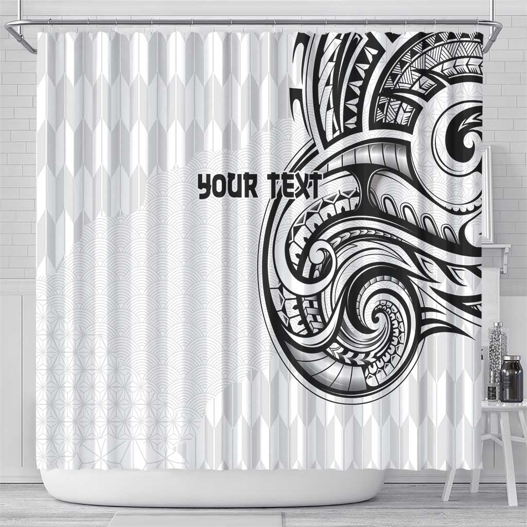 Hawaii and Japanese Culture Personalised Shower Curtain With Polynesian Tribal Tattoo Style LT9 - Polynesian Pride