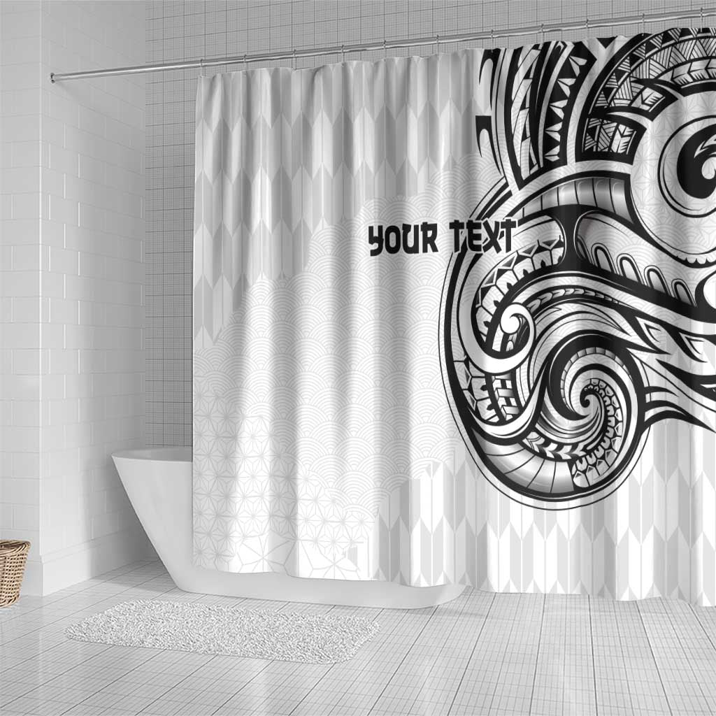 Hawaii and Japanese Culture Personalised Shower Curtain With Polynesian Tribal Tattoo Style LT9 - Polynesian Pride
