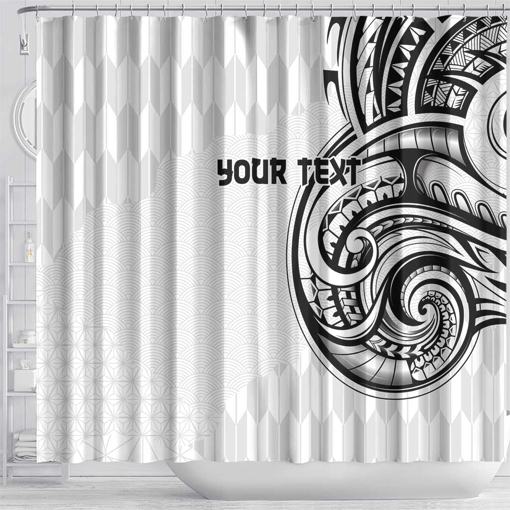 Hawaii and Japanese Culture Personalised Shower Curtain With Polynesian Tribal Tattoo Style LT9 - Polynesian Pride