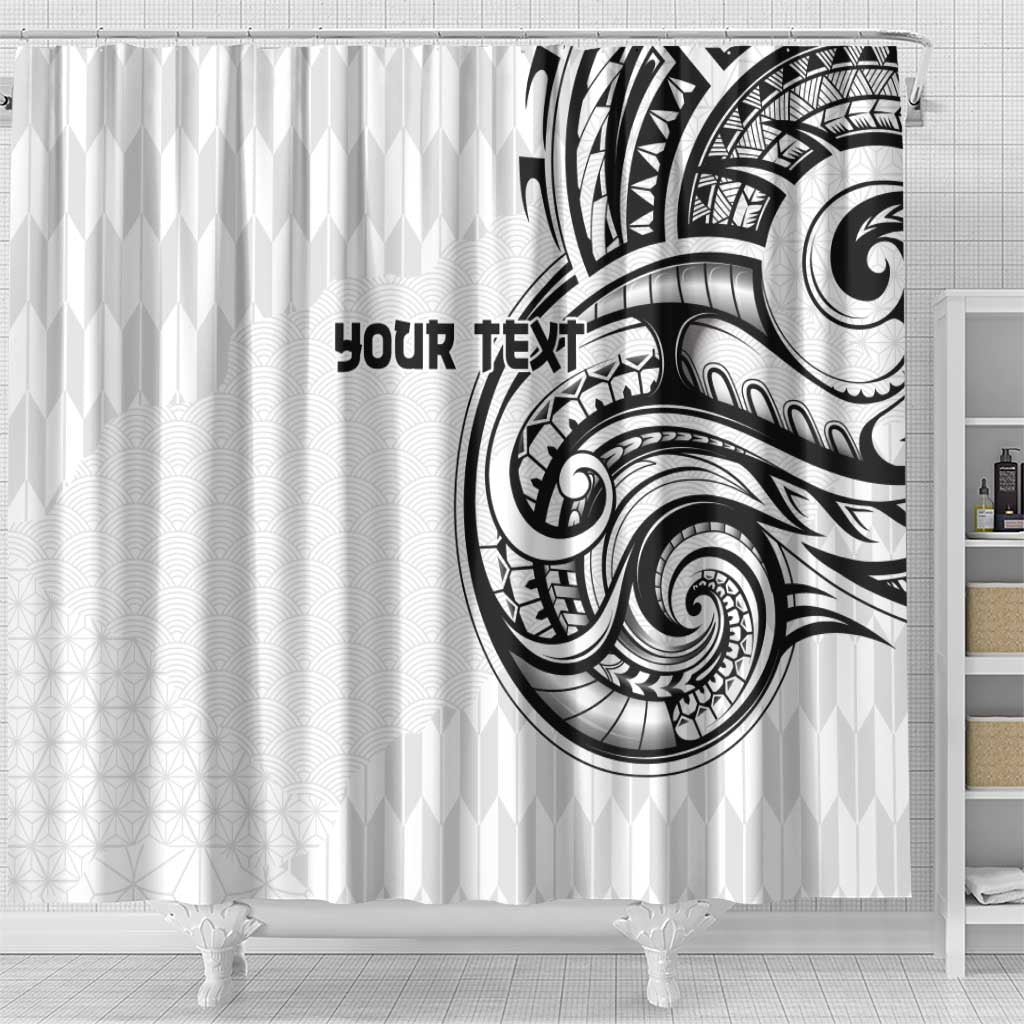 Hawaii and Japanese Culture Personalised Shower Curtain With Polynesian Tribal Tattoo Style LT9 - Polynesian Pride