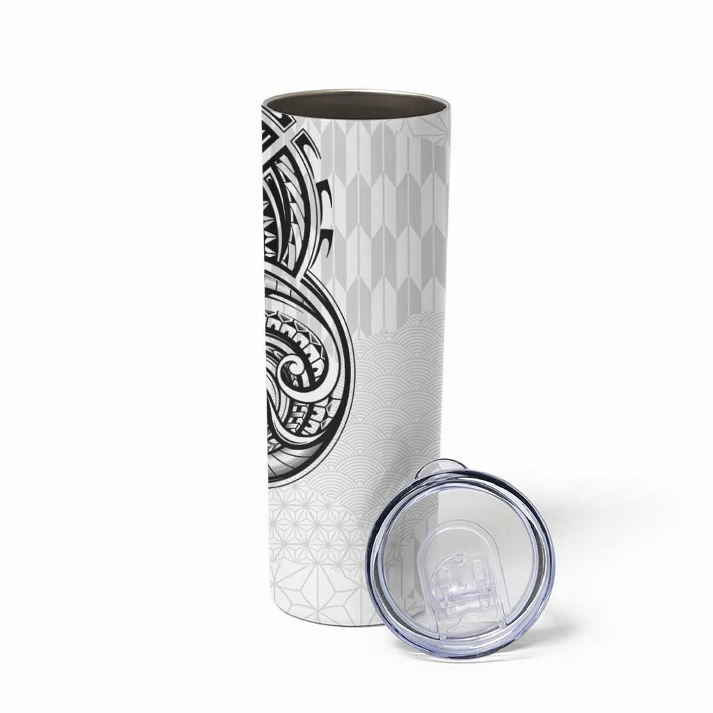 Hawaii and Japanese Culture Personalised Skinny Tumbler With Polynesian Tribal Tattoo Style LT9 - Polynesian Pride