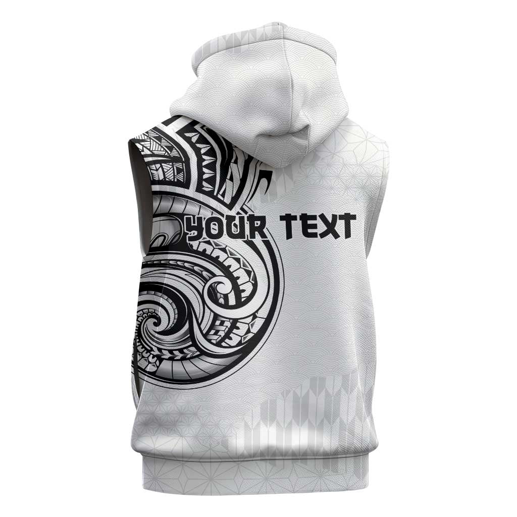 Hawaii and Japanese Culture Personalised Sleeveless Hoodie With Polynesian Tribal Tattoo Style LT9 - Polynesian Pride