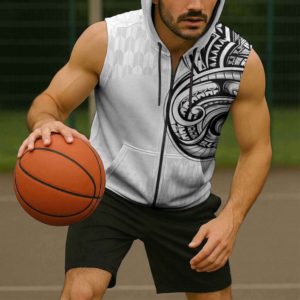 Hawaii and Japanese Culture Personalised Sleeveless Zip Hoodie With Polynesian Tribal Tattoo Style LT9 - Polynesian Pride