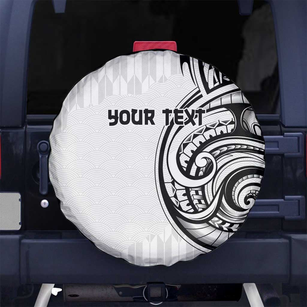 Hawaii and Japanese Culture Personalised Spare Tire Cover With Polynesian Tribal Tattoo Style LT9 No hole White - Polynesian Pride