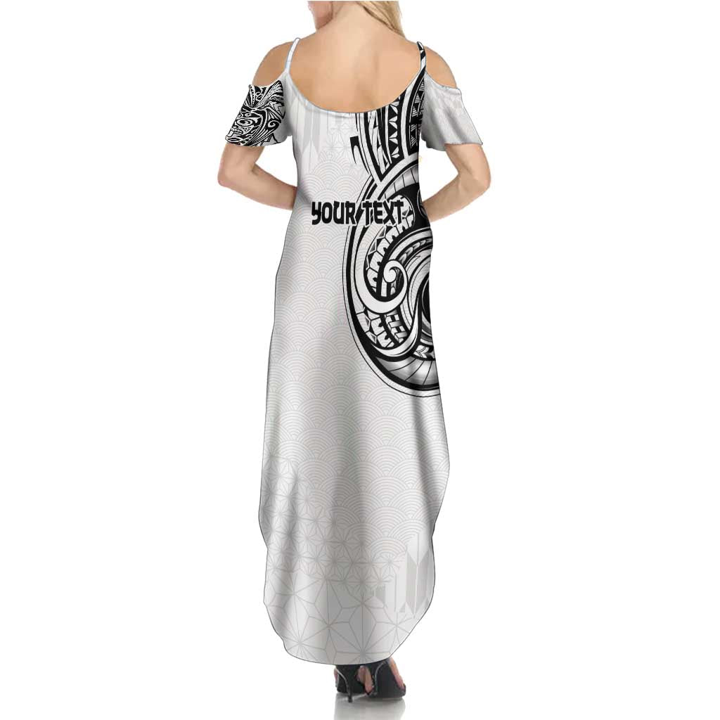 Hawaii and Japanese Culture Personalised Summer Maxi Dress With Polynesian Tribal Tattoo Style LT9 - Polynesian Pride