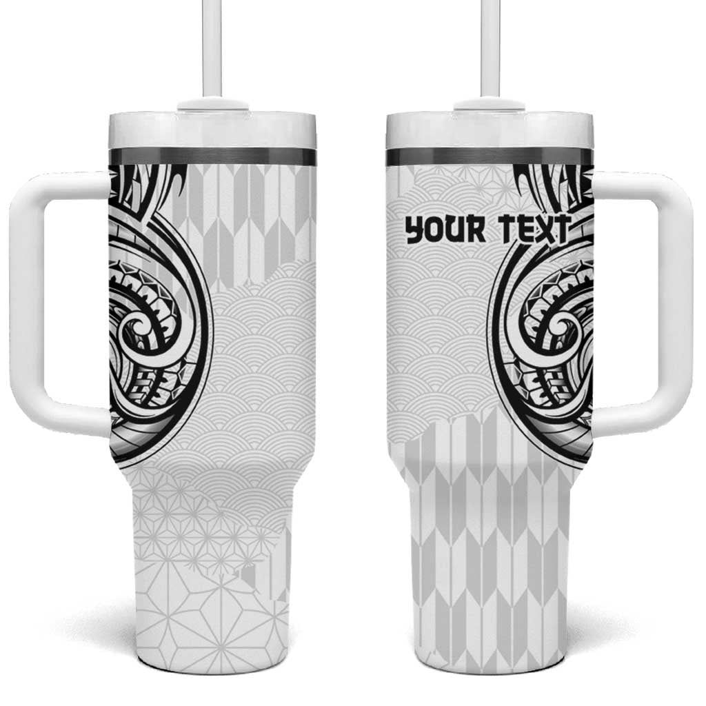 Hawaii and Japanese Culture Personalised Tumbler With Handle With Polynesian Tribal Tattoo Style LT9 One Size: 40 oz White - Polynesian Pride