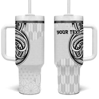 Hawaii and Japanese Culture Personalised Tumbler With Handle With Polynesian Tribal Tattoo Style LT9 One Size: 40 oz White - Polynesian Pride