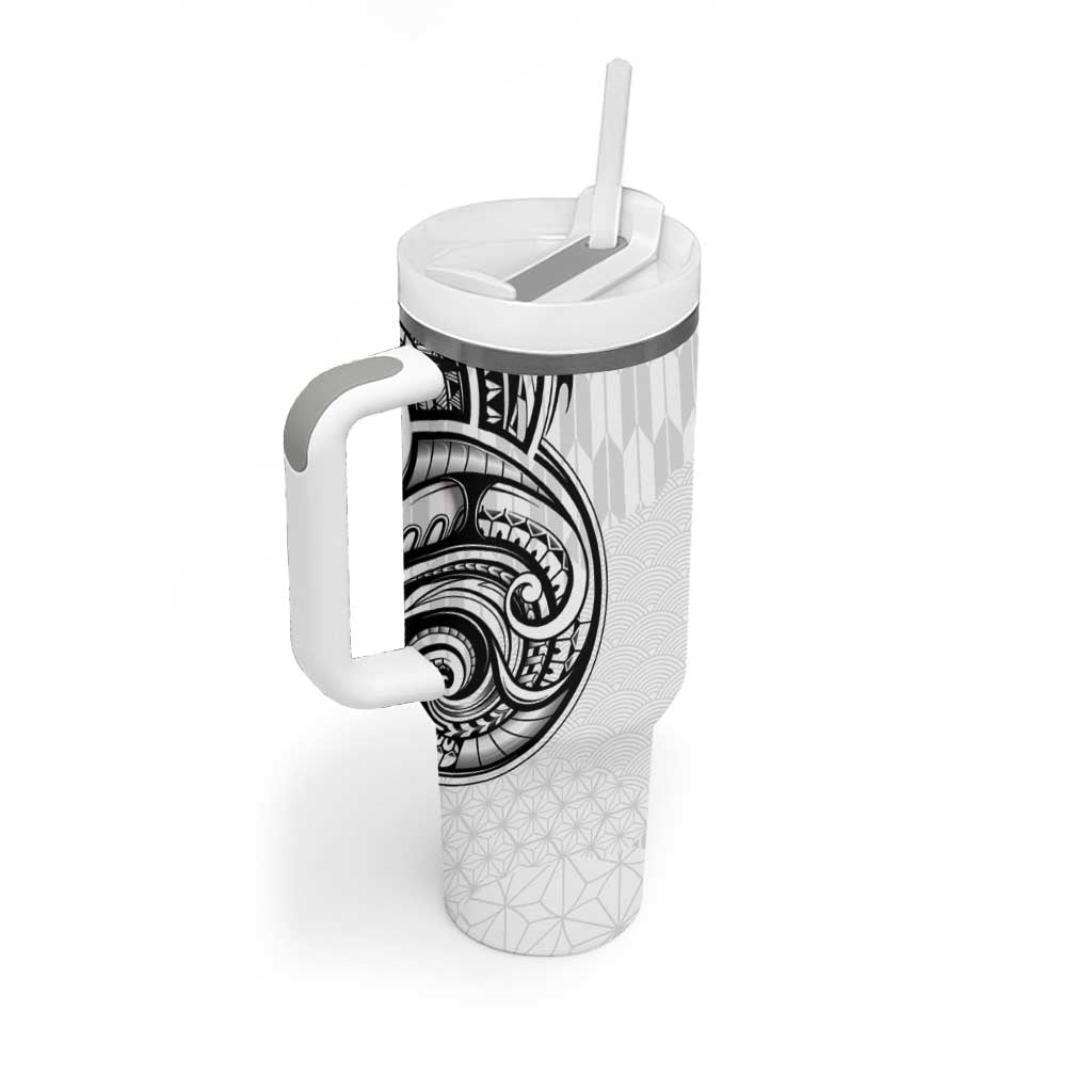 Hawaii and Japanese Culture Personalised Tumbler With Handle With Polynesian Tribal Tattoo Style LT9 - Polynesian Pride