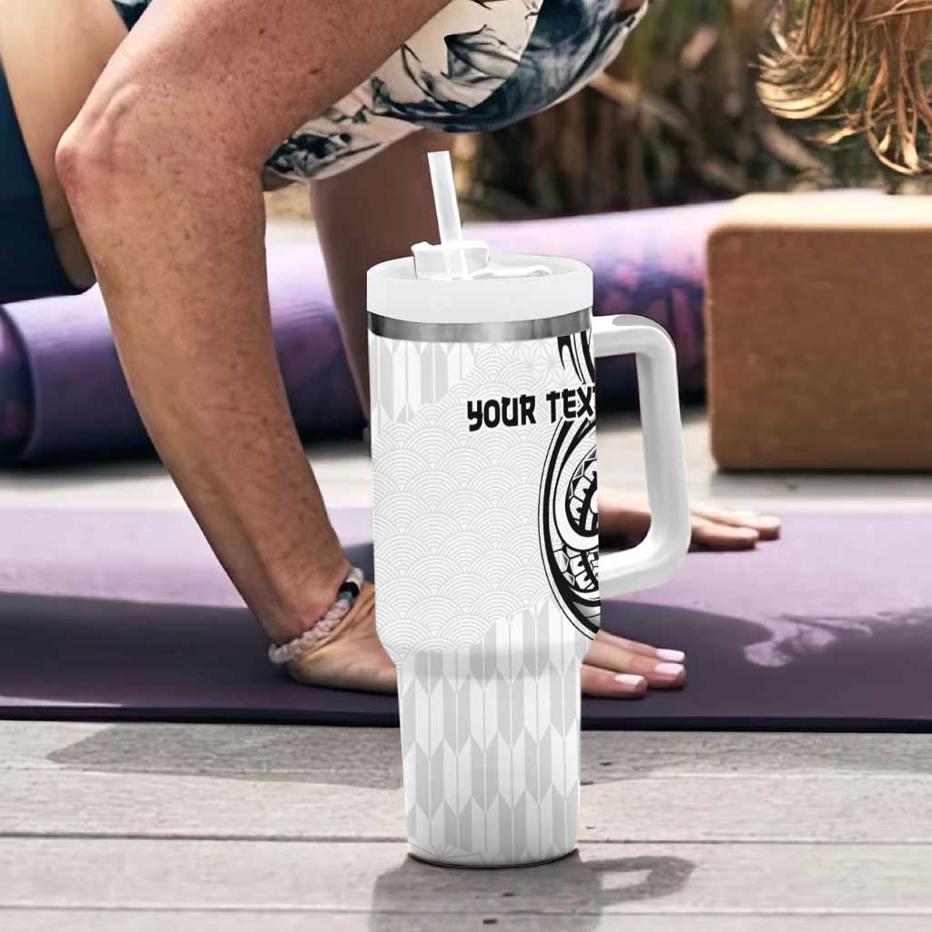 Hawaii and Japanese Culture Personalised Tumbler With Handle With Polynesian Tribal Tattoo Style LT9 - Polynesian Pride