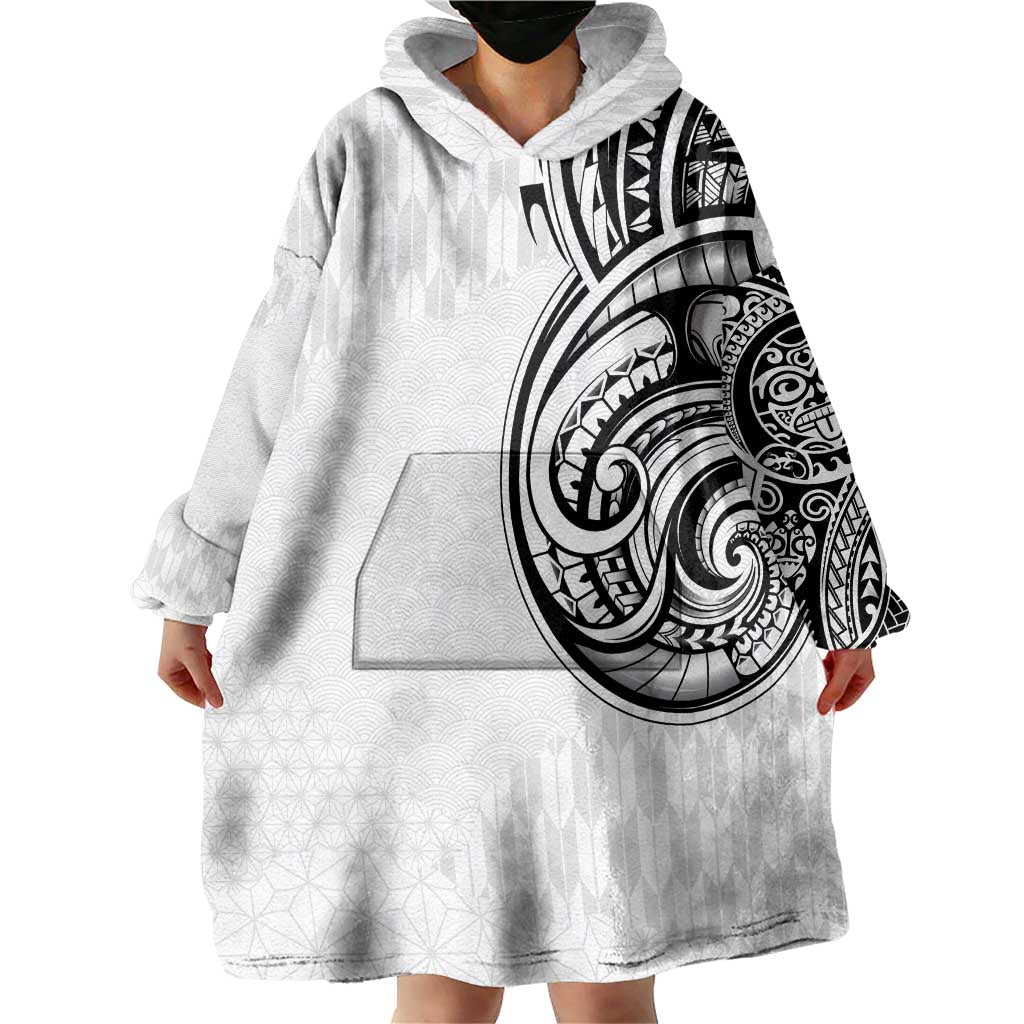 Hawaii and Japanese Culture Personalised Wearable Blanket Hoodie With Polynesian Tribal Tattoo Style LT9 - Polynesian Pride