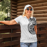 Hawaii and Japanese Culture Personalised Women Polo Shirt With Polynesian Tribal Tattoo Style