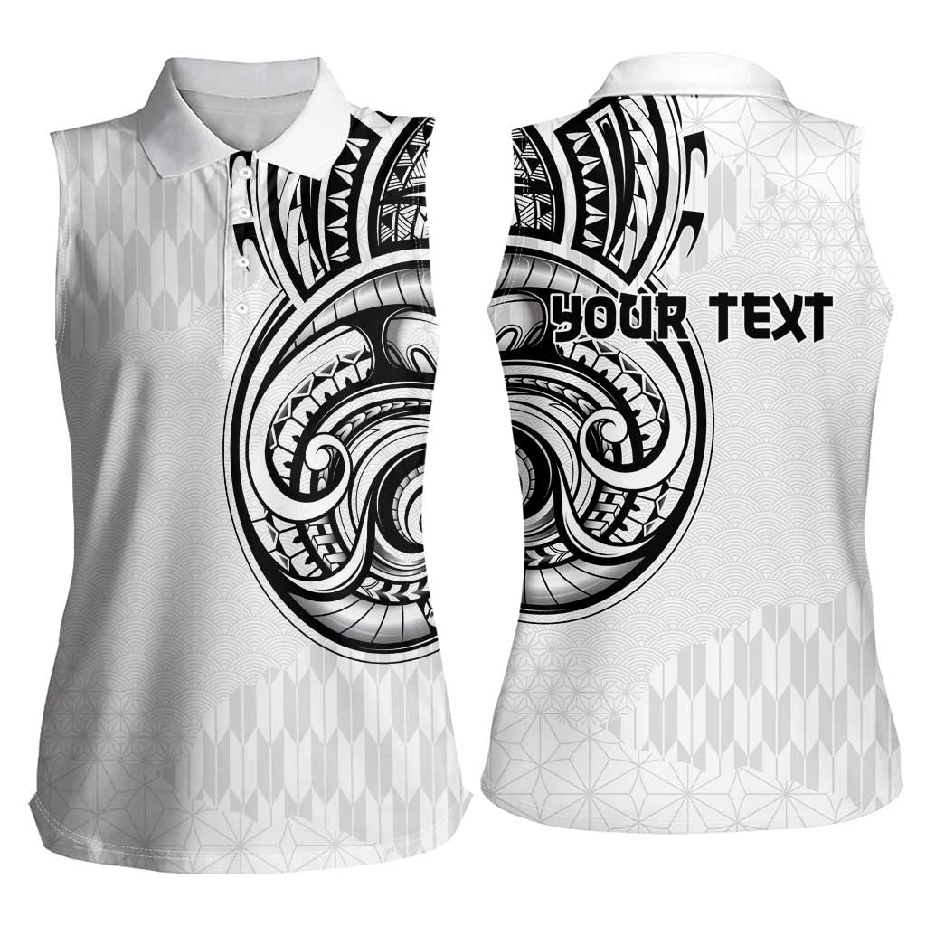 Hawaii and Japanese Culture Personalised Women Sleeveless Polo Shirt With Polynesian Tribal Tattoo Style LT9 - Polynesian Pride