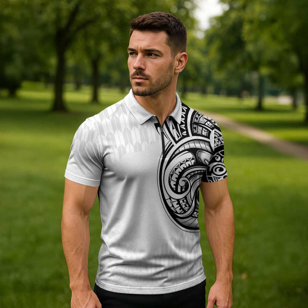 Hawaii and Japanese Culture Personalised Zipper Polo Shirt With Polynesian Tribal Tattoo Style LT9 - Polynesian Pride
