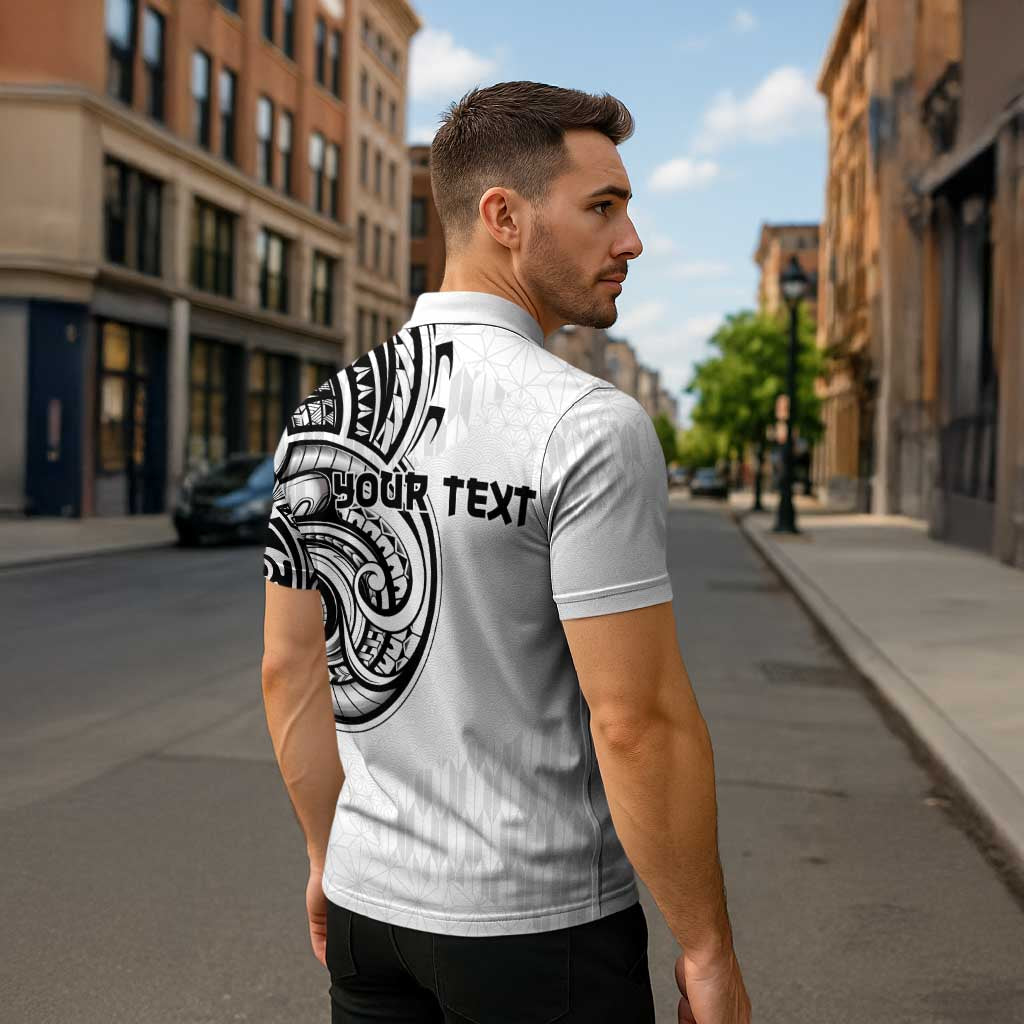 Hawaii and Japanese Culture Personalised Zipper Polo Shirt With Polynesian Tribal Tattoo Style LT9 - Polynesian Pride