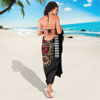 Hawaii and Japanese Oni Mask Personalised Sarong Kakau Pattern Dark Art Style