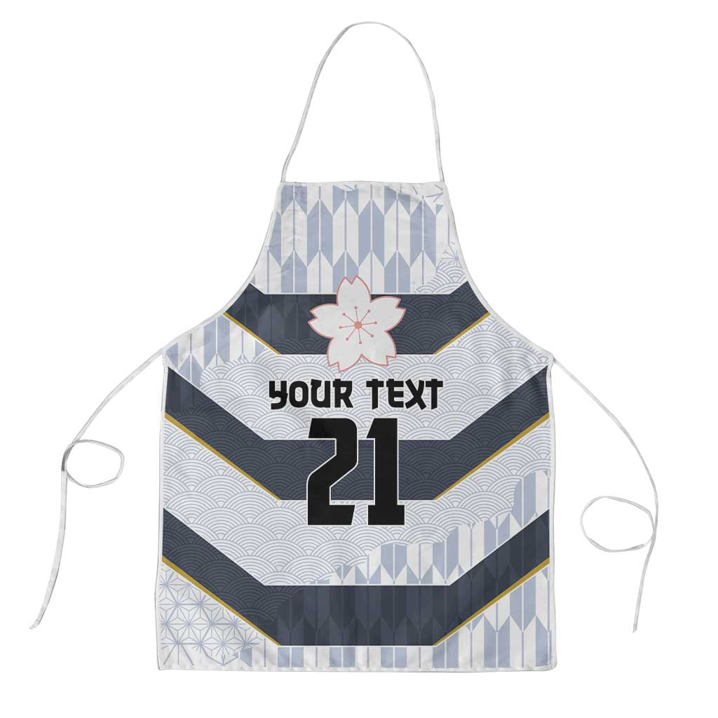 Japan Pacific Rugby 2022-23 Custom Apron Black Sakura Japanese Wave Pattern - Polynesian Pride