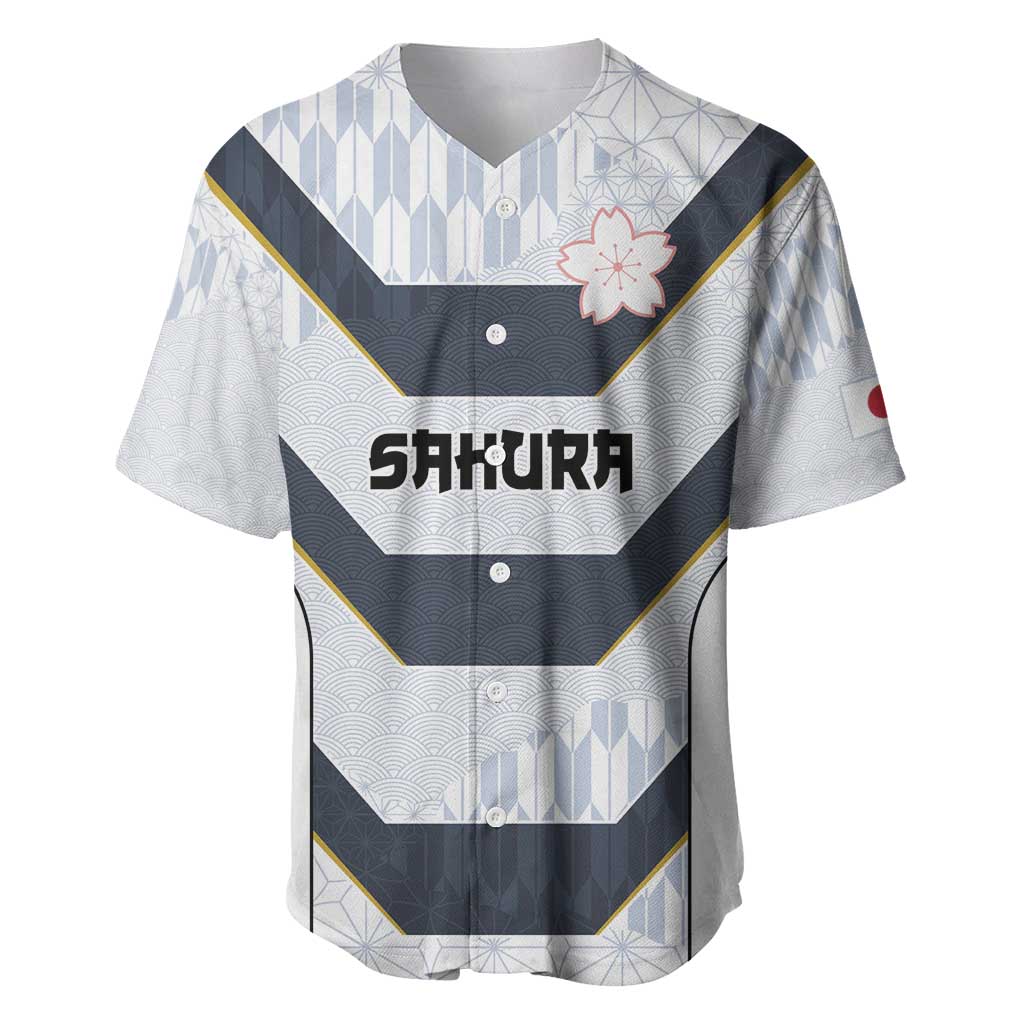 Japan Pacific Rugby 2022-23 Custom Baseball Jersey Black Sakura Japanese Wave Pattern
