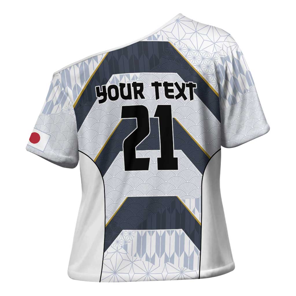 Japan Pacific Rugby 2022-23 Custom Cross Shoulder Shirt Black Sakura Japanese Wave Pattern - Polynesian Pride