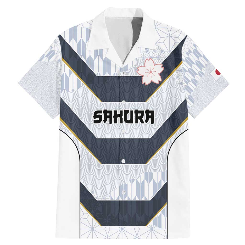 Japan Pacific Rugby 2022-23 Custom Family Matching Mermaid Dress and Hawaiian Shirt Black Sakura Japanese Wave Pattern LT9 Dad's Shirt - Short Sleeve Black - Polynesian Pride