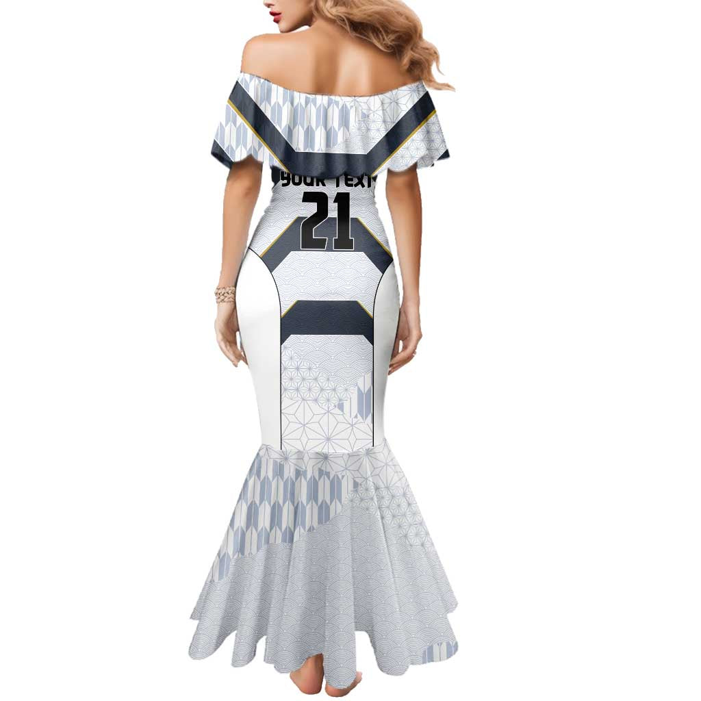 Japan Pacific Rugby 2022-23 Custom Family Matching Mermaid Dress and Hawaiian Shirt Black Sakura Japanese Wave Pattern LT9 - Polynesian Pride